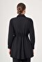 Women's Collared Knitwear Poplin Shirt Black 31444 - 6