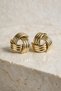 Women's Gold Color Modern Knot Earrings - 3