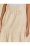 Senior Girls Beige Embroidered Tiered Skirt - 4