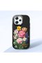 Redmi 12 Compatible Case Camera Protector Black Silicone Couple Phone Case with Floral Pattern