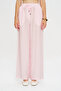 Women's Elastic Waist Powder Wide Leg Pants