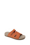 Women's Orange Strappy Nubuck Leather Slippers 26Sfd5023V3 - 7