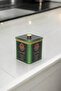 Special Green Patterned Metal Square Storage Container, 12 X 12 Cm, Kitchen Organizer, 500-999 ml