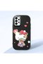 Samsung Galaxy A73 Compatible Case Camera Protector Black Silicone Couple Phone Case Kitty Pattern