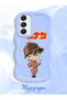 Samsung Galaxy A16 Compatible Case Camera Protector Blue Silicone Couple Phone Case Conan Pattern - 2