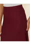Women Burgundy Flared Hem Textured Knitted Skirt - 4