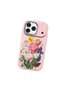 iPhone 17/18 Pro Max Compatible Case with Camera Protection Pink Silicone Couple Phone Case with Floral Pattern - 3