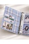 Plaid Metal Detailed Denim A5 Binder Pastel Blue - 2