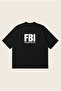 Fbi Printed Oversize Boxy Cut Unisex 100% Cotton Tshirt |   Streetwear
