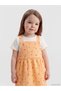 Lcw Baby Orange Floral Baby Girl Salopet Dress and T-Shirt - 2