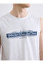 Original Oval Collar Printed Men's Sleeveless T-Shirt - 3