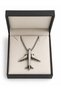 316L Stainless Steel Necklace with Airplane Figure Aviation Themed Gift Accessory - 2