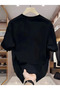 Printed Oversize Crew Neck T-Shirt - White - 3