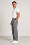 Rio Men's Self-Striped Stretch Linen Textured Trousers 4459-Grey - 2