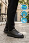 Black Genuine Leather Men's Sneaker Memory Sole Premium Casual Shoes M704-1 m - 3