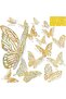 60 Pcs 3D Sequined Silver Butterfly Wall Decor, 5 Styles 3 Sizes,Butterfly Cake Birthday Party Baby Shower Decorations Iridescent,Metallic Room Mural Wall Stickers (Sequined Golden)