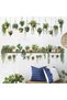 X Spring Green Plant Wall Stickers, 3D Potted Succulent Leaves Wall Decals, Removable Cactus Mural, Peel and Stick Vinyl Art for Kitchen Home Office Bedroom Decor, Large 33 Inch Nature Theme - 2