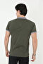 Men's slim fit printed t-shirt with collar - khaki - 2