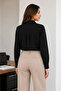 Long Sleeve Shirt with Buttons, Classic Collar, Suitable for Casual and Office Wear - Black - 2