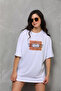 Unisex bicycle collar printed oversize t-shirt - white - 3