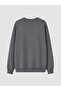 Anthracite Stitch Printed Oversize Women's Sweatshirt - 6