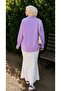 Lila Oversize Cotton Linen Shirt with Pockets Trendy Loose Drop Shoulder Women's - 3