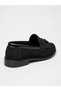 Men's Black Suede Shiny Detailed Loafer Classic Casual Shoes with Tassels - 2