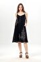 Strappy Yazgı Şile Bezi Summer Short Embroidered Dress Black Syh - 6
