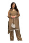 Brown Faux Georgette Top Pent & Dupatta - HRT7152-Brown-Size-XL-42-Inches - 4