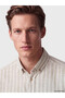Vizyon New Season Beige Regular Fit Striped Men's Shirt - 3
