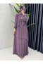 Women's Modest Dress, Stretch Fabric, Sultan Style, Plum