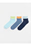 Rmz Gi̇yi̇m Farkiyla Color Blocked Men's Booties Socks 3-Pack