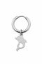 Unisex Silver Color Surgical Steel Dangle Dolphin Figured Hoop Earring 1 Piece - 3