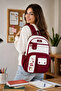 Burgundy Unisex School Backpack with Accessories Primary School - Middle School - High School - 2