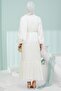 Cream Floral Chiffon Dress - 4