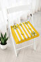 Lemon and Striped Patterned Fringed Zippered Chair Cushion - Tufted Kitchen and Balcony Decor - 2