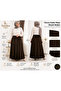 Hesna Women's Neşe Large Size 8-Piece Sandy Skirt, Stone Detailed, Unlined, Elastic Waist, Comfortable Cut, Summer Wear - 4