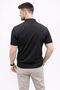 Men's Summer Knitwear T-Shirt Short Sleeve Polo Collar Buttoned T-Shirt - Black - 2