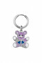 Unisex Silver Color Surgical Steel Dangle Enamel Teddy Bear Figured Hoop Earrings 1 Piece