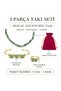 Natural Aventurine Stone 3-Piece Women's Jewelry Set – Necklace, 3-Stone Bracelet and Adjustable Ring - 5