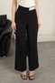 Women's Stone Trousers High Waist Detailed Belted Wide Leg Long Woven - 8
