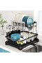 Dish Drying Rack, Space-Saving Dish Rack for Kitchen Counter, Dish Drainer with Drainboard, Utensil - 2