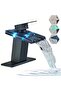 Black bathroom sink faucet with LED, single handle, three-hole mixer faucet with cover. - 2