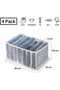 A four-piece denim storage box set, including wardrobe organizers, denim storage boxes, and mesh drawer dividers, suitable for clothing and trousers. - 3