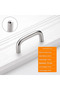 10 solid stainless steel curved handles, Ø 10 mm / center distance 64 mm / door handle stirrup handle - 2