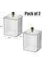 Transparent cotton pad storage box, cotton pad box lid, cosmetic storage box, cotton swab holder, bathroom, toilet, bedroom (transparent, 2-pack) - 2