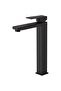 Matte black single-handle basin faucet – spout height 22 cm – 304 stainless steel – splash-proof aerator – easy installation