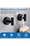 Four-piece black screw-fixed wall hook set, bathroom coat hook, bathroom towel hook, kitchen hook and clothespin, suitable for home use. - 3