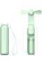 USB handheld pocket fan with rechargeable battery, outdoor folding portable cooling fan (green)