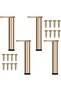 Four adjustable gold-plated metal furniture legs, modern sofa legs, replacement legs for coffee tables, TV cabinets, and bathroom vanities.